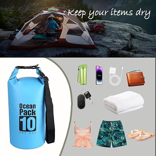 Miniatura 5 de Dry Bag Mochila impermeable 5L10L20L30L Roll Top Bolsa impermeable, bolsas secas flotantes para kayak, natación, barco, campamento, playa.