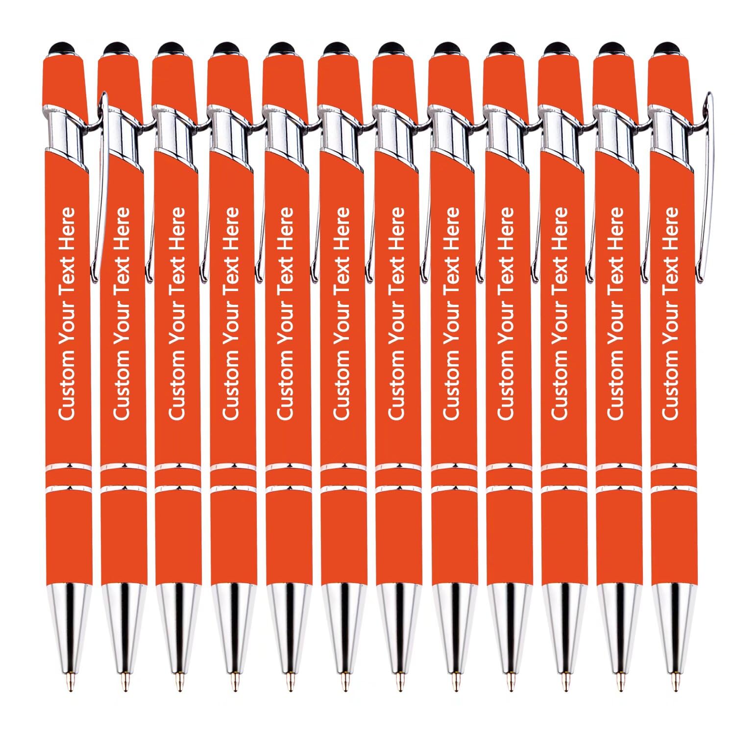TAISGONGBY Personalised Pen Custom Engraving Pen with Stylus Nib Ballpoint Pen with Text Name Message Business Graduation Anniversary 120 Pack