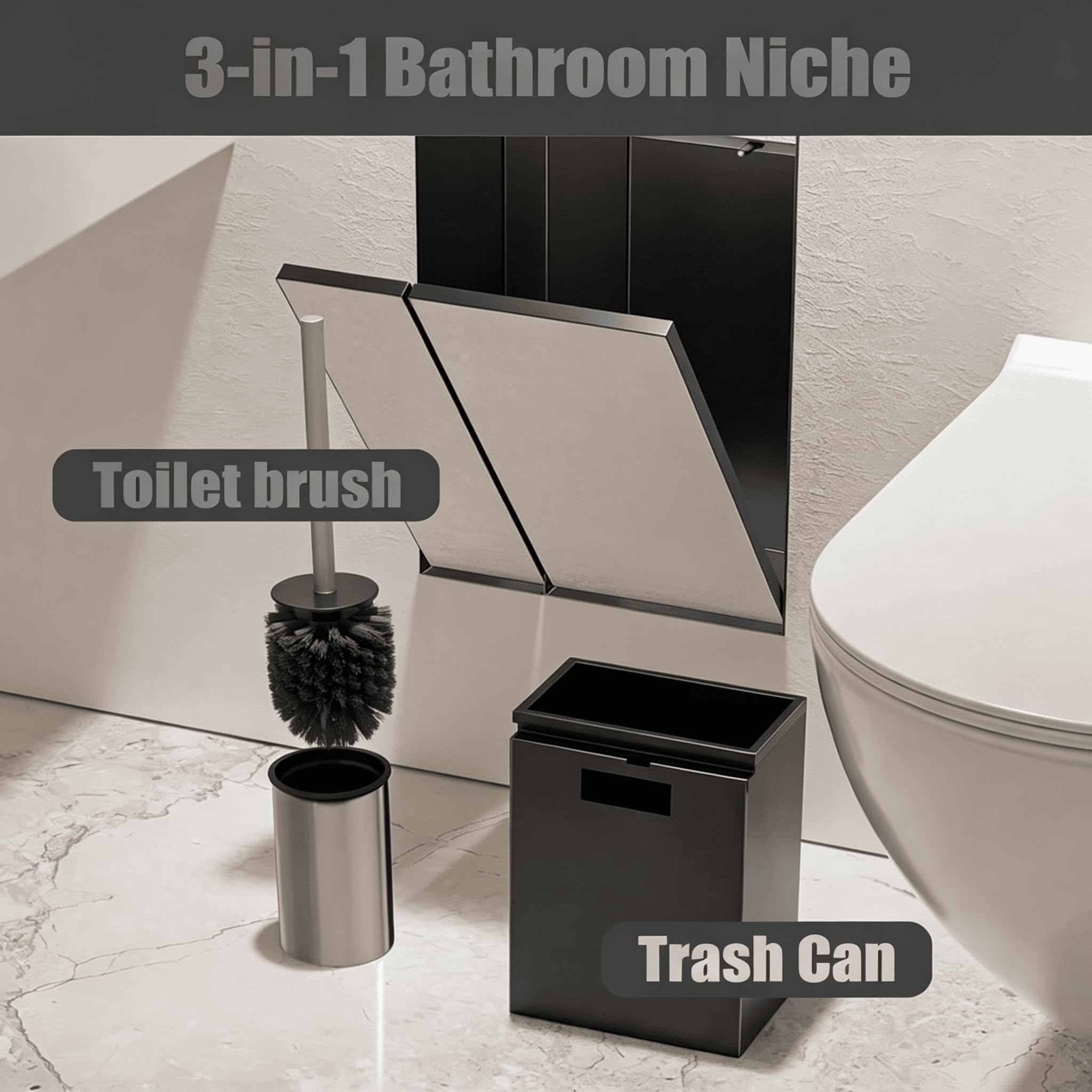 Einbau-Toilettenpapierhalter,In-Wall-Badezimmer aus Edelstahl 304 Kabinett