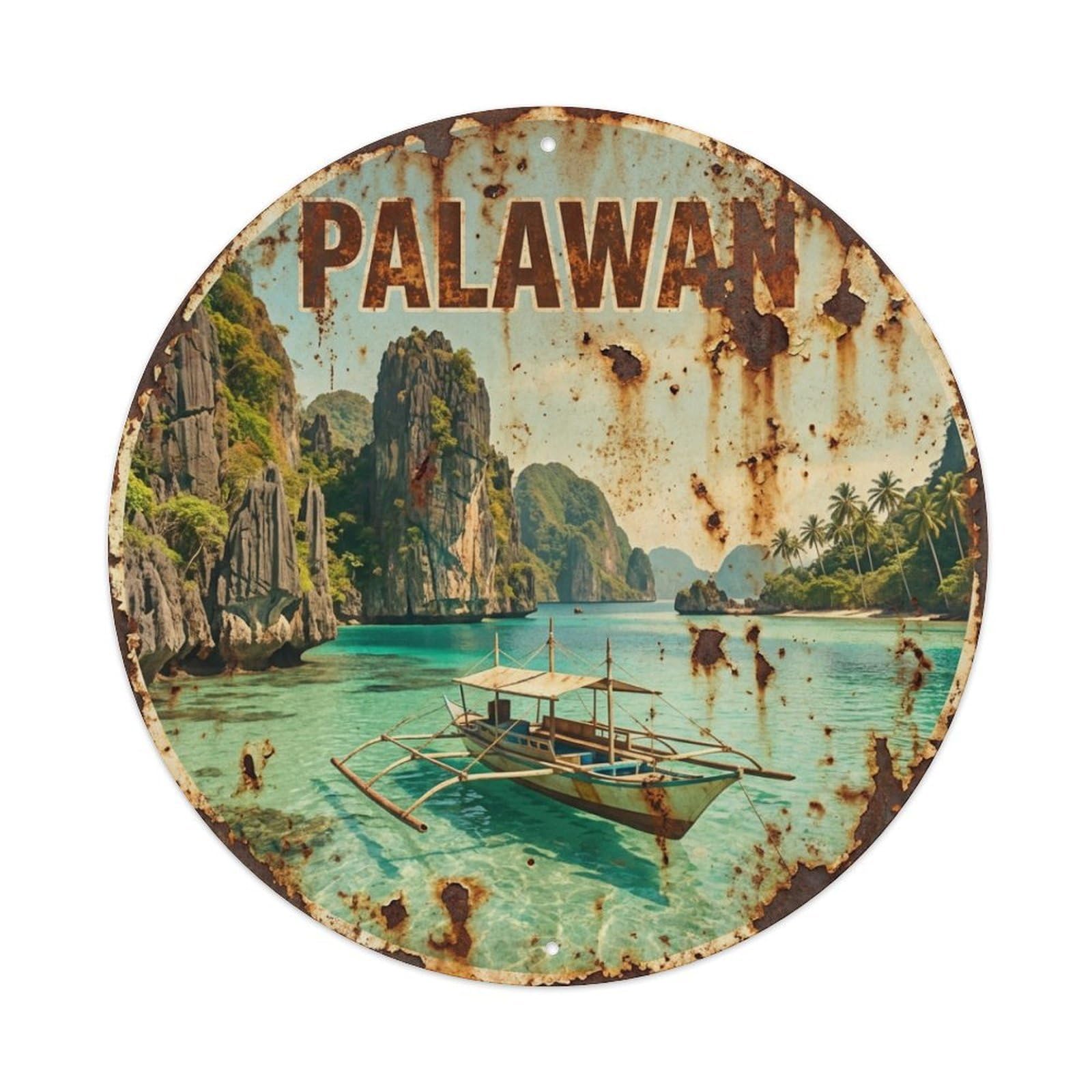 Philippines Vintage Travel Palawan Metal Tin Sign