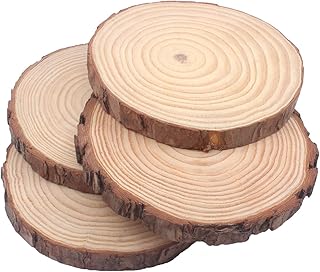 6Pack 7"-8" Round Rustic Woods Slices Unfinished Wood Great for Weddings Centerpieces Craft