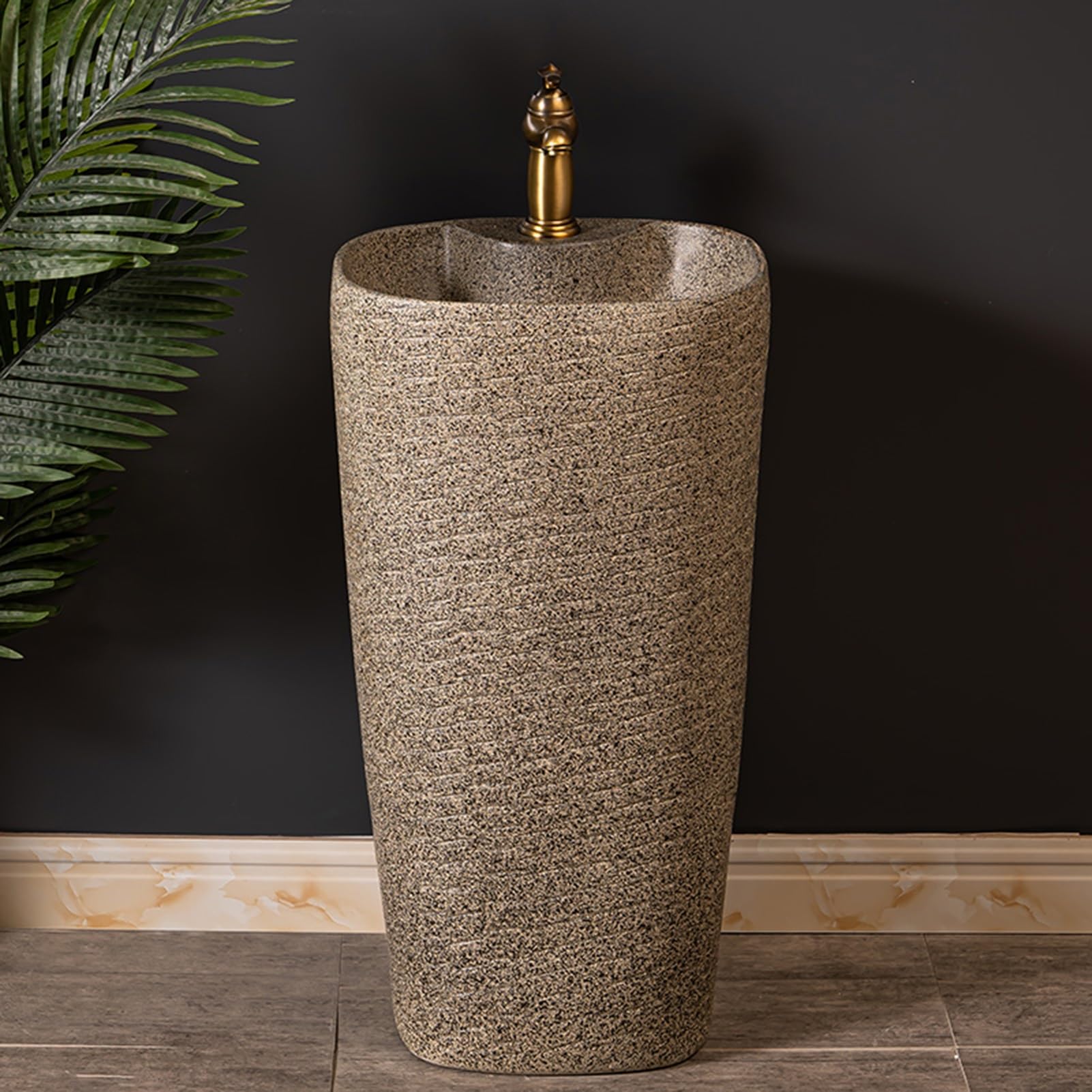 Lavabo Pedestal independiente de cerámica para baño, sobre encimera de suelo