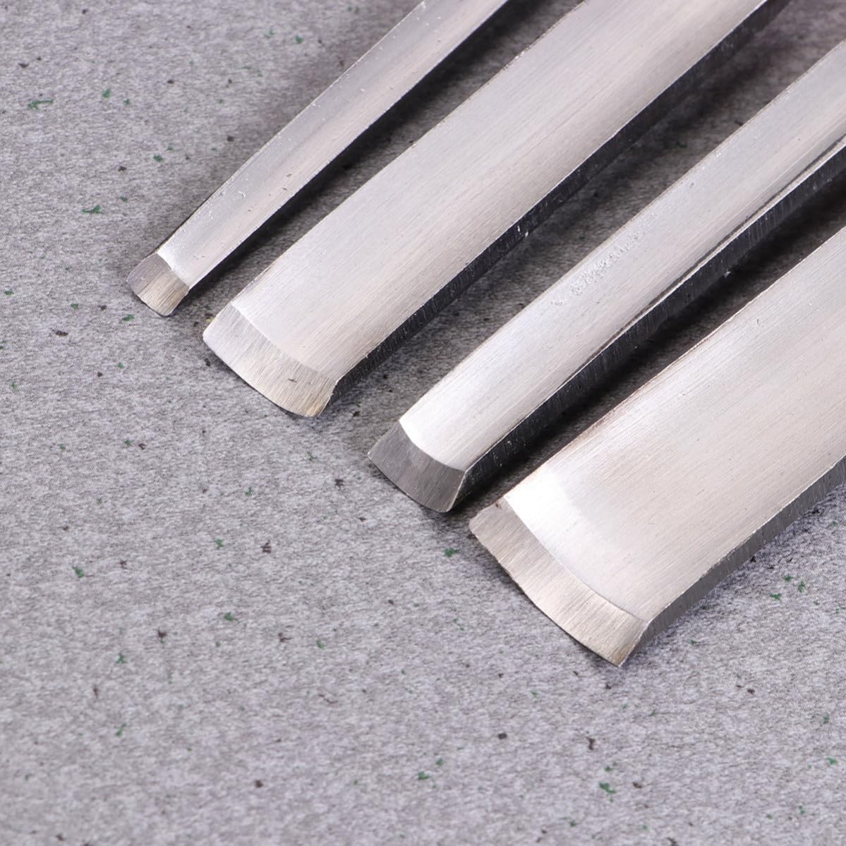4pcs Wood Carving Steel Spatula Flat Hand Chisel Tool Set