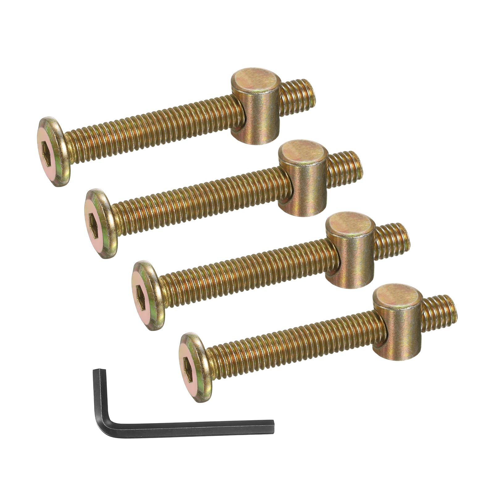 PATIKIL 4 Set Bunk Bed Bolts and Nuts Kit, M8x60mm Furniture Bolts Hex Drive Socket Cap Hardware Replacement for Beds Headboards Chairs