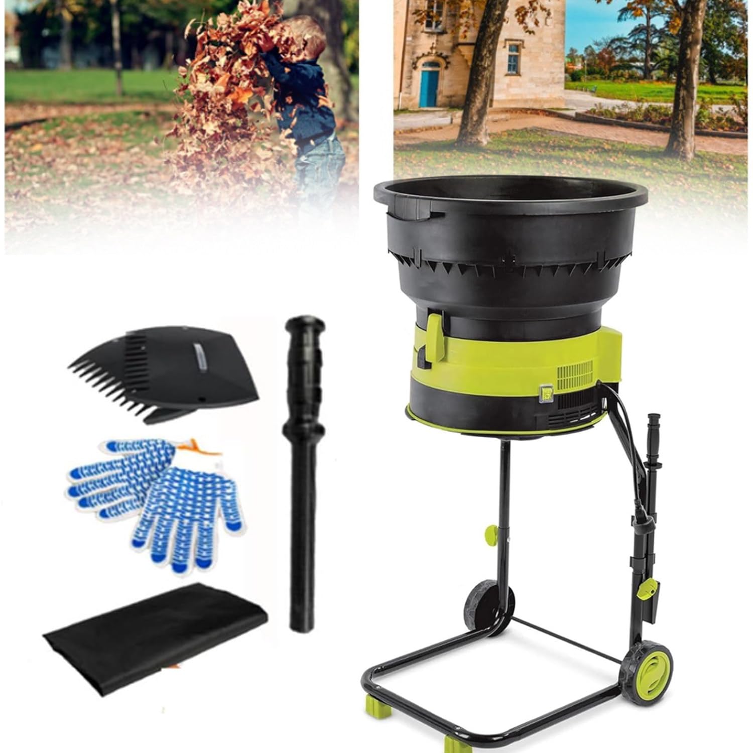 Déchiqueteuse de feuilles de jardin électrique 8000 TR/Min avec câble 40m