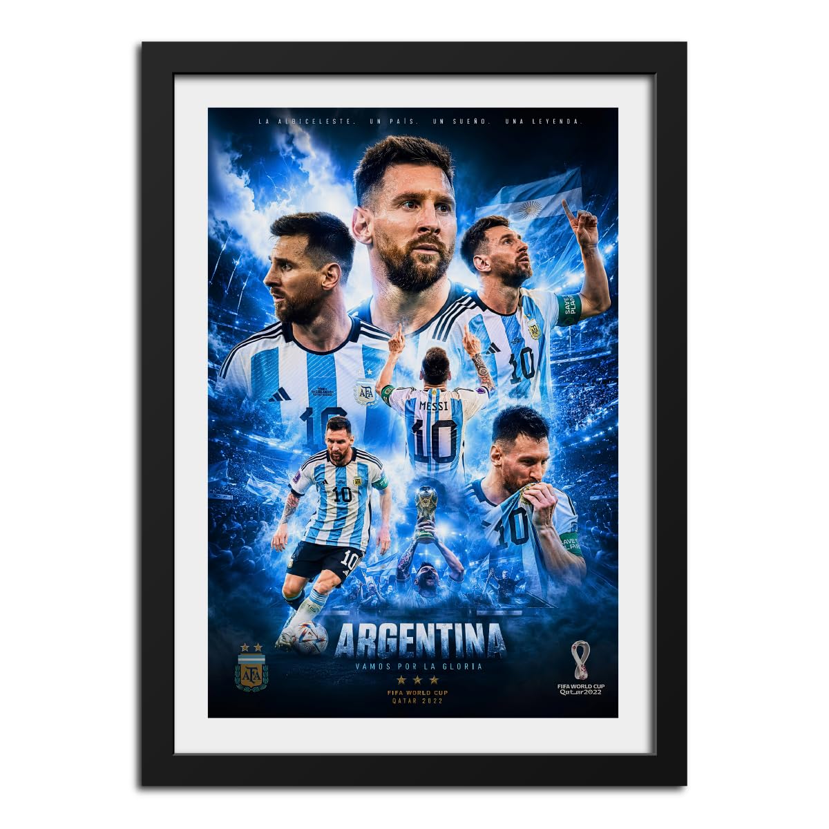 inspire TA Lionel Messi Hof Goat World Cup 2026 Poster Framed Laminated Poster Wall Hanging Wooden Photo Frames 12 X 9 Inches-image-30
