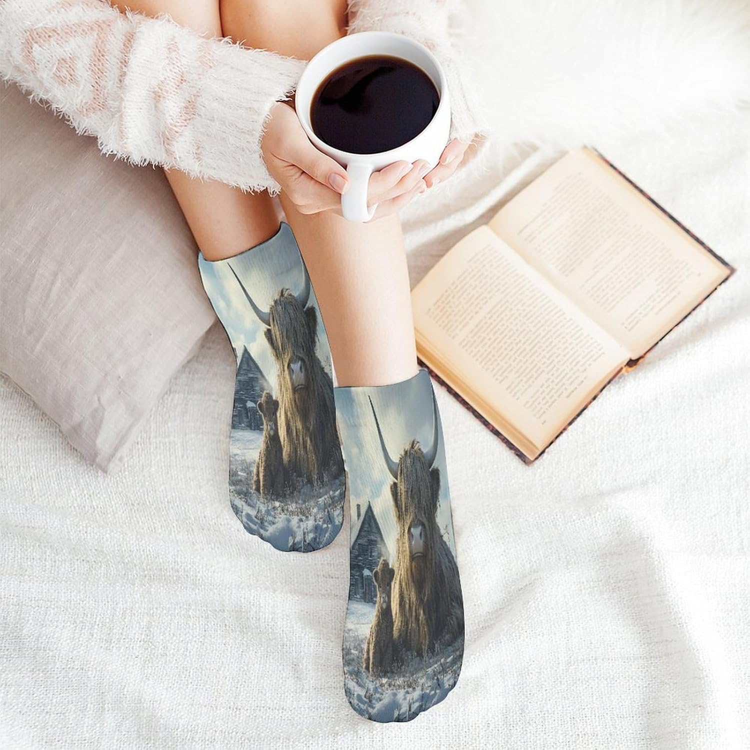 Highland Cows Winter 5 Pairs Low Cut Ankle Socks Casual Liner Sock No Show Invisible Socks for Men Women