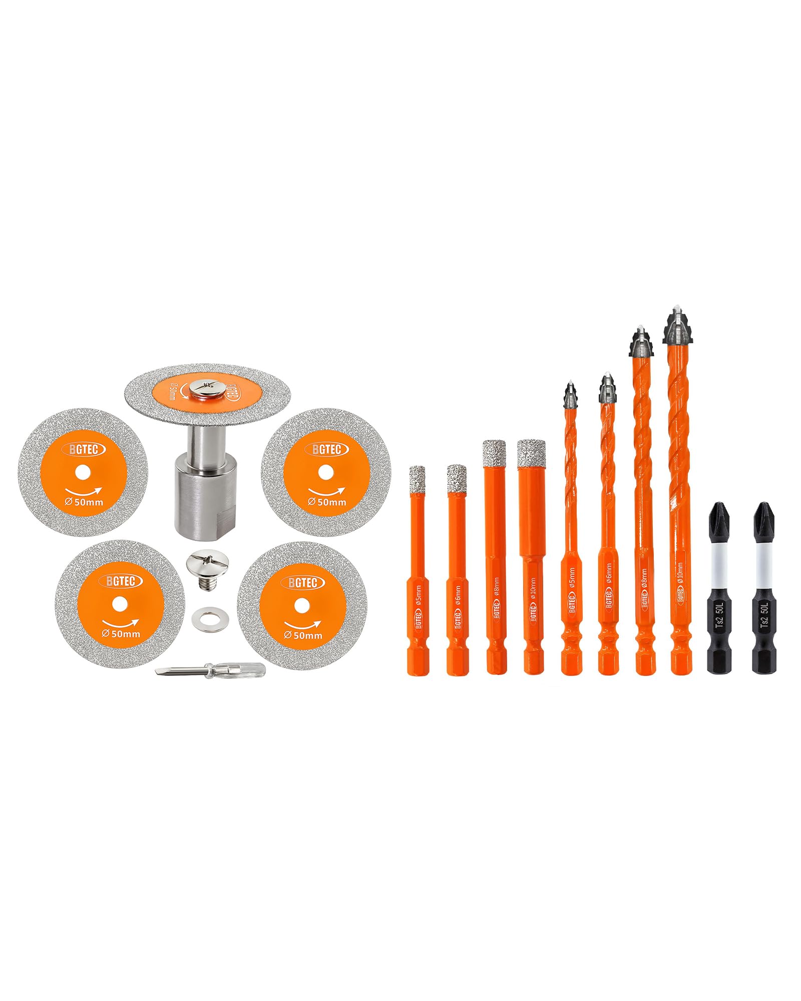 Mini Disque Diamant BGTEC et Set de Foret Sec pour Percer le Bois et Carrelage - 8