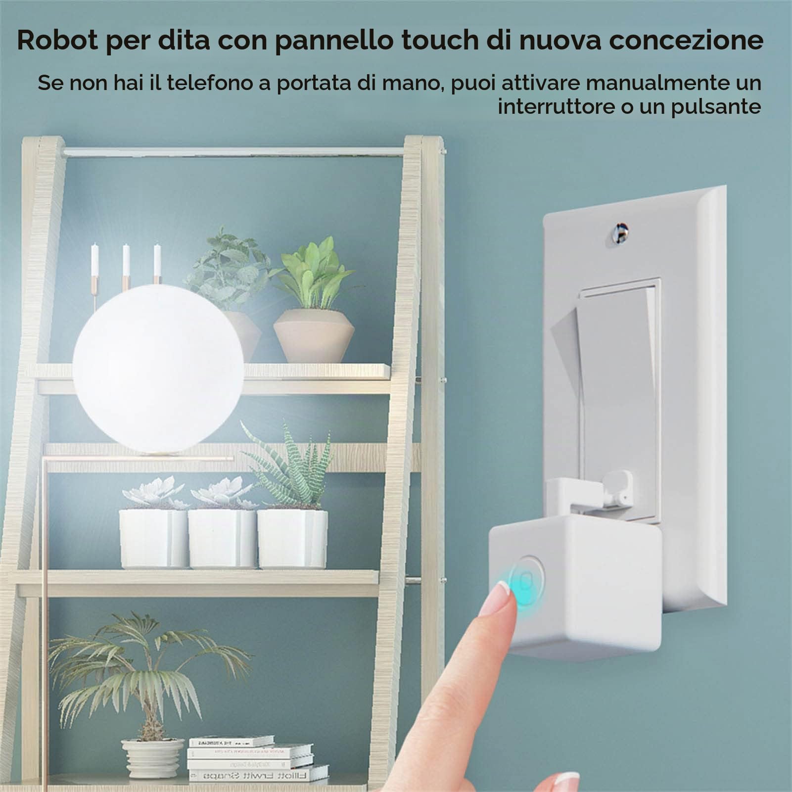 TOPINCN Interruttore Robot a Dito, Telecomando Smart App Pulsante Interruttore Luce Pulsante Bot Pulsante Interruttore Intelligente Pulsante per Porta del Garage della Camera da Letto di | Pulsante smart adesivo, Compatibile con Smart Life/Tuya, Controllo