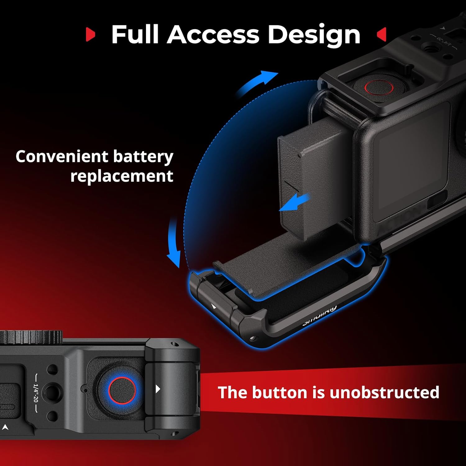 Bundle: SmallRig Cage for DJI Osmo Action 6 (Advanced Edition) 5887+SMALLRIG Magnetic Adapter Holder Dual-Mount Support for DJI Osmo Action 6/Osmo Nano 5890