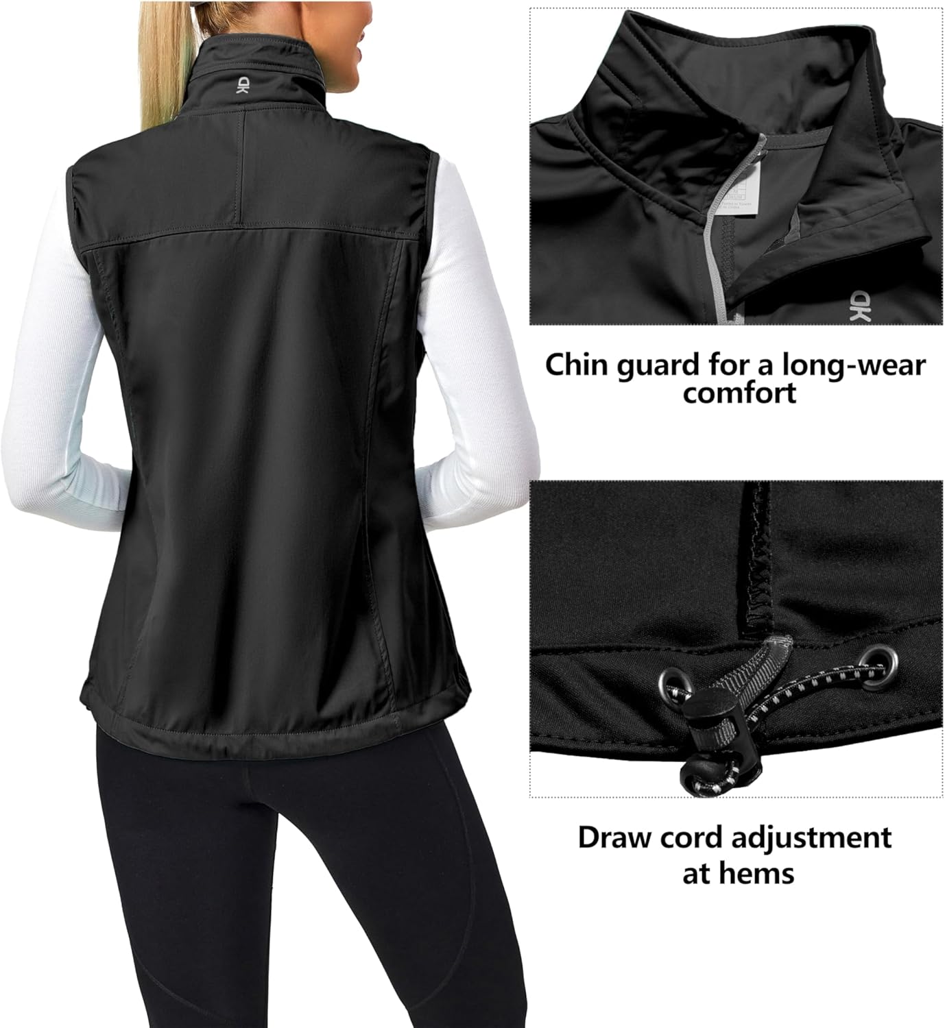 Little Donkey Andy Lightweight Cycling Vest Windproof Sleeveless Jacket for Women Water-Repellent Stretch Vest for Running - Image 3