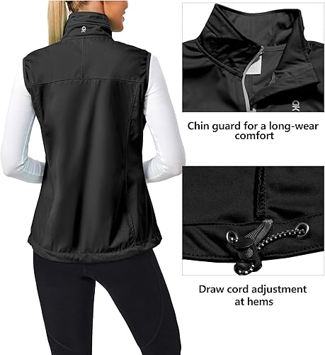 Miniatura 3 de Little Donkey Andy Chaleco Softshell ligero a prueba de viento para mujer, para golf, tenis, correr, ciclismo
