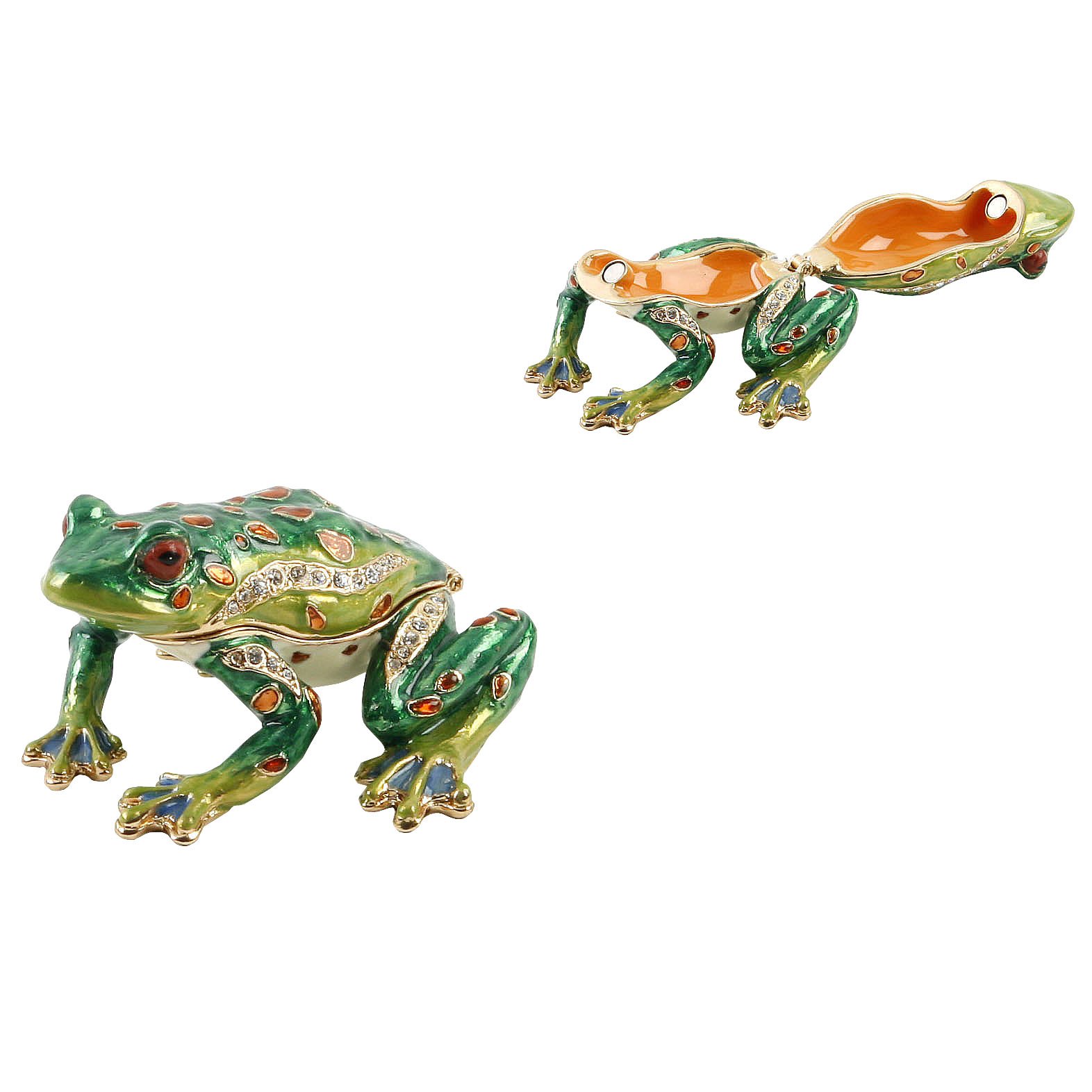 Treasured Trinkets Gold,Multi-Colour Treasured Trinket Box - Frog About To Jump New Gift