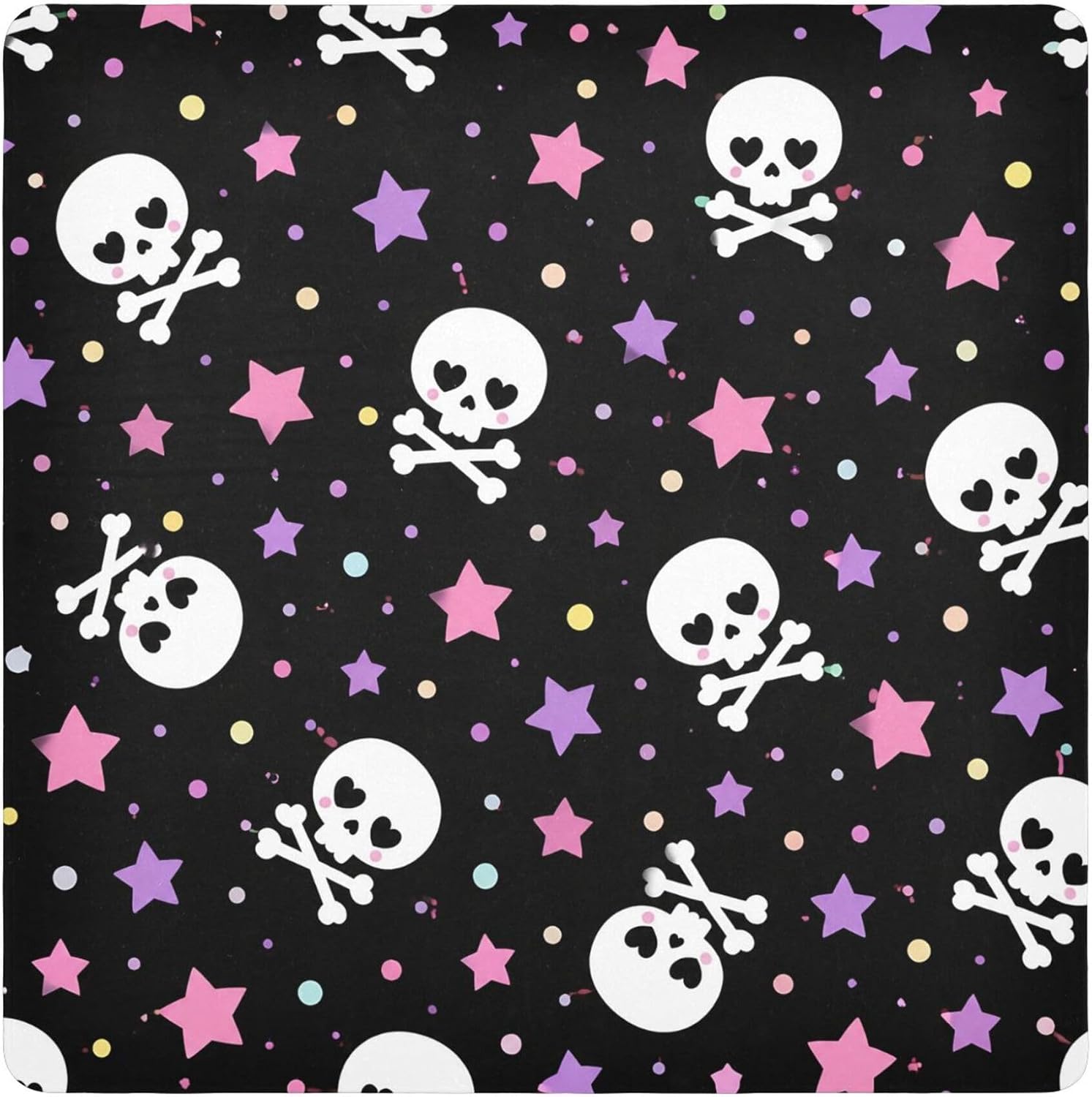 Burbuja Cute Skulls Magic Cloth Wrap Portable Self-Adhesive Magic Cloth Protective Camera Pouch for Makeup Lens Phone Accessories, 13.8x13.8 in