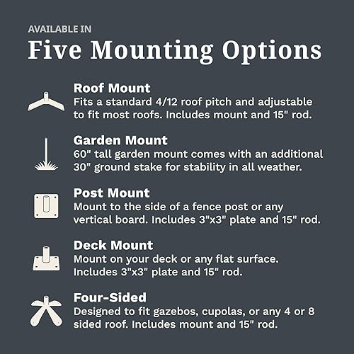 Miniatura 5 de EZ Vane - Veleta de acero para caballitos de 21 pulgadas de altura, incluye soporte de metal de 4 lados, copas de viento y soportes, hecha a mano y