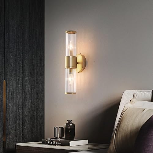 Miniatura 9 de Bathroom Vanity Light Fixtures,Modern Gold Vanity Lights Over Mirror,Sconce Wall Lighting with Glass Shade,Luxury Indoor Wall Lamp for