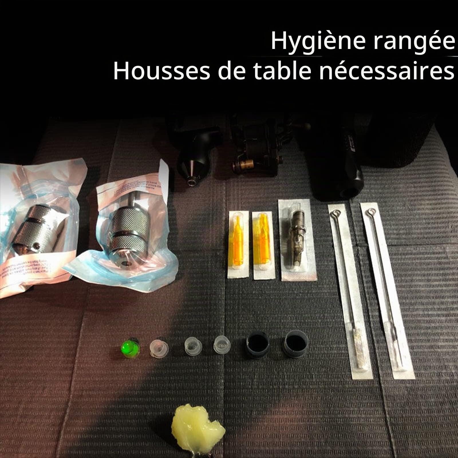 Bavoirs Dentaires Jetable, SOTICA 125pcs Bavoirs Jetable Tatouage Noir Bavoirs Papier Imperméable 3 Plis Protection Table Tatouage