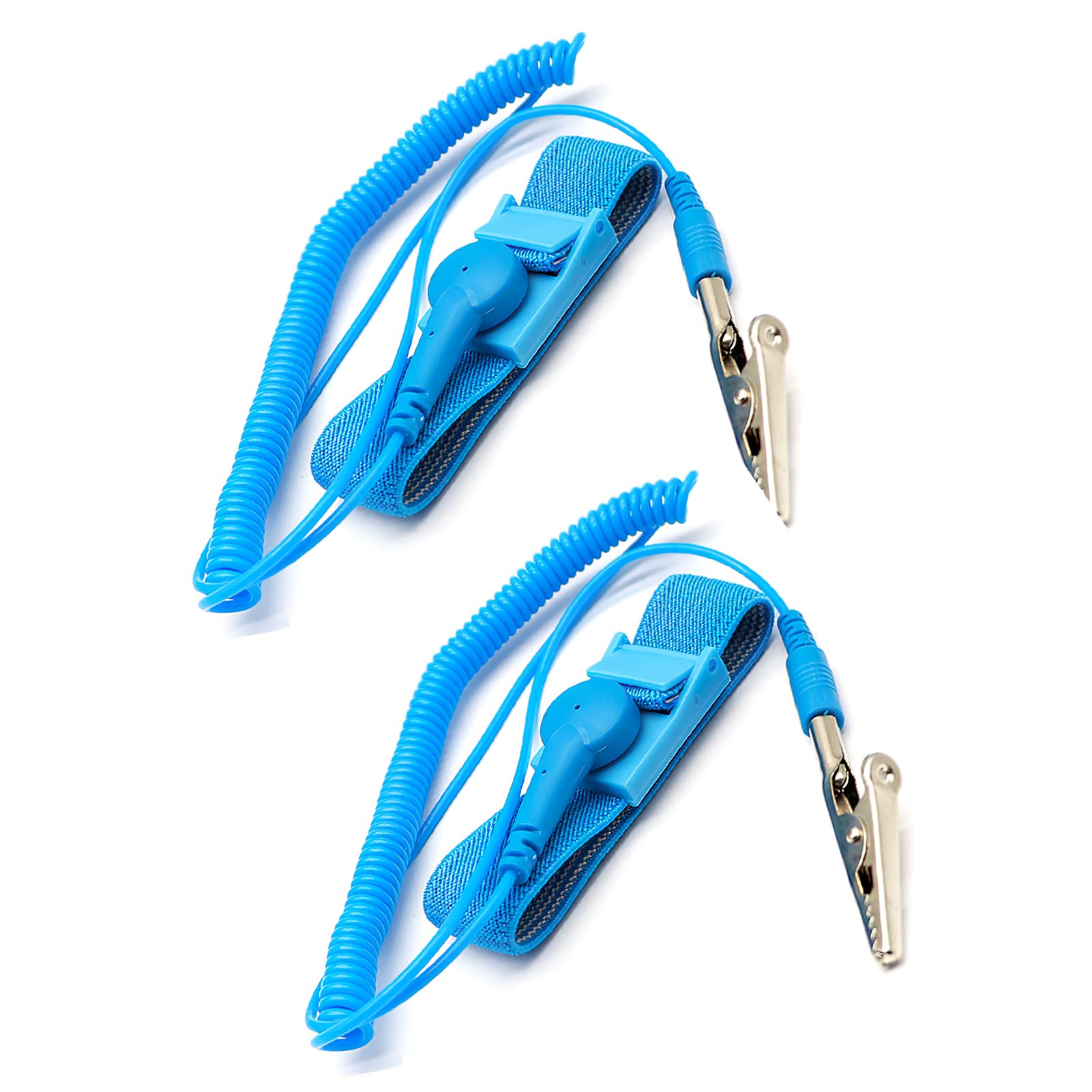 Anti Static Wrist Strap, ESD Grounding PC Earthing Reusable Adjustable Static-Release Wristband with Paint Grounding Wrist Band Static Discharge Prevents Build up of Static Electricity (2PCS)