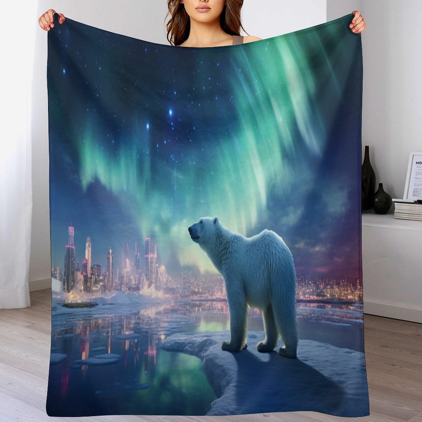 Couverture flannel ours très doux pour voyage et chambre