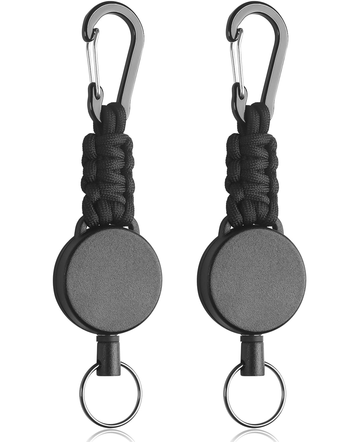 Uniclife 2 Pack Retractable Keychain, Retractable Key Holder, Heavy Duty Badge Reel for Keys and ID Card, Extendable Badge Holder Clip with Carabiner