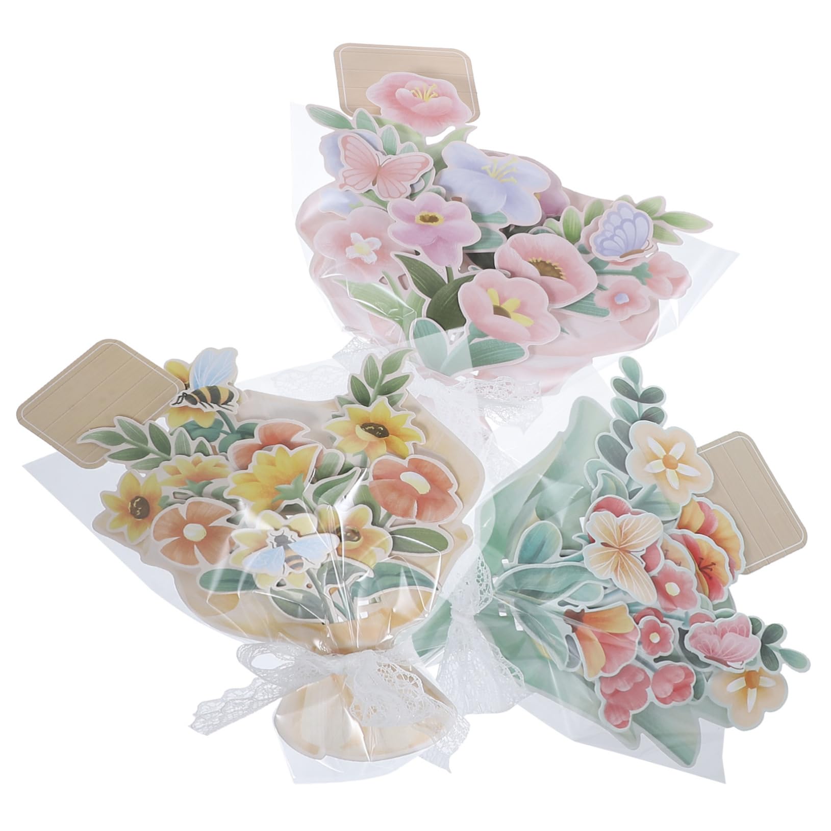 Lurrose 15piezas Tarjetas De Felicitación Papel Para Cumpleaños y Día Del Maestro De Tarjetas De Diseño De Ramo De Flores Para Agradecer y Celebrar