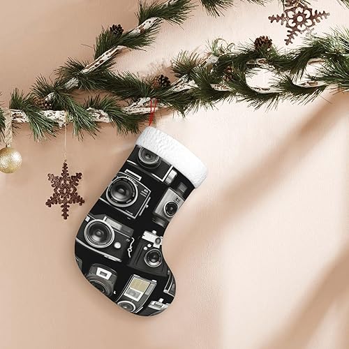 Miniatura 5 de Christmas Stockings Personalized Christmas Decorations 18" Retro Cool Camera Collection Stockings for Christmas Classic Soft Plush Xmas Hanging