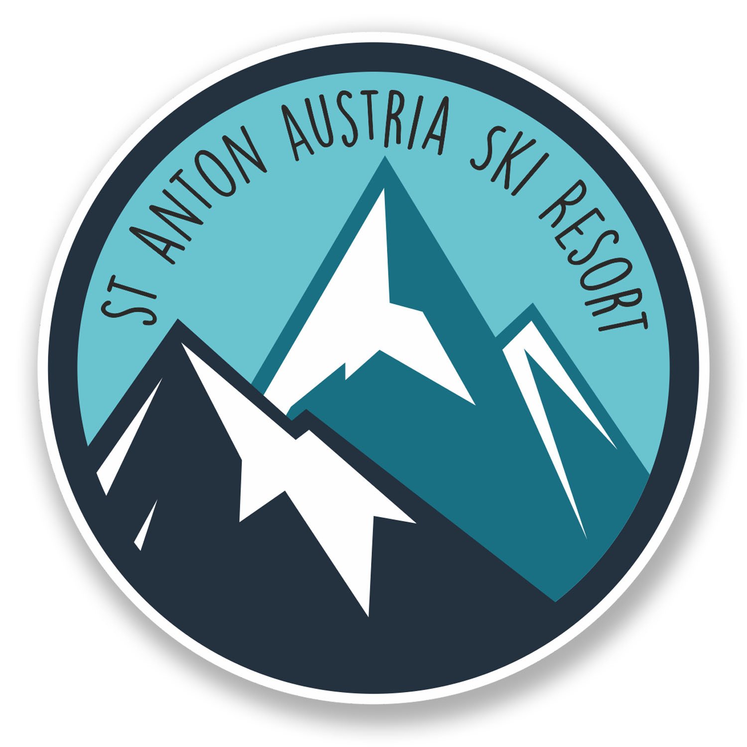 Destinationvinyl Multi 2 X 10Cm St Anton Tyrol Austria Ski Snowboard Resort Vinyl Sticker Luggage #6434 (10Cm X 10Cm)