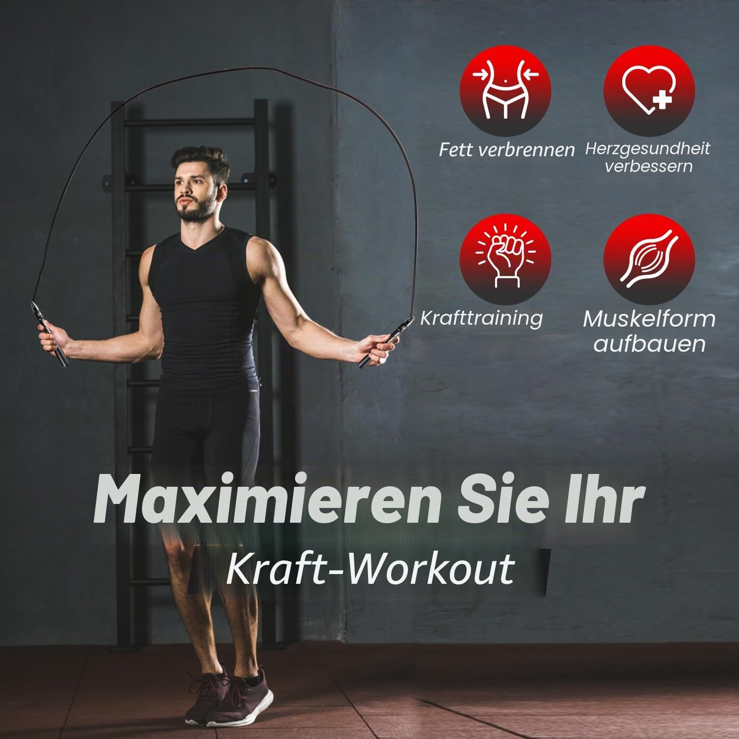 PREMIUM JUMP ROPE, Lightweight, Self-Locking, Adjustable for Adults, Speed Skipping Rope, Fitness, Crossfit, Boxing, MMA