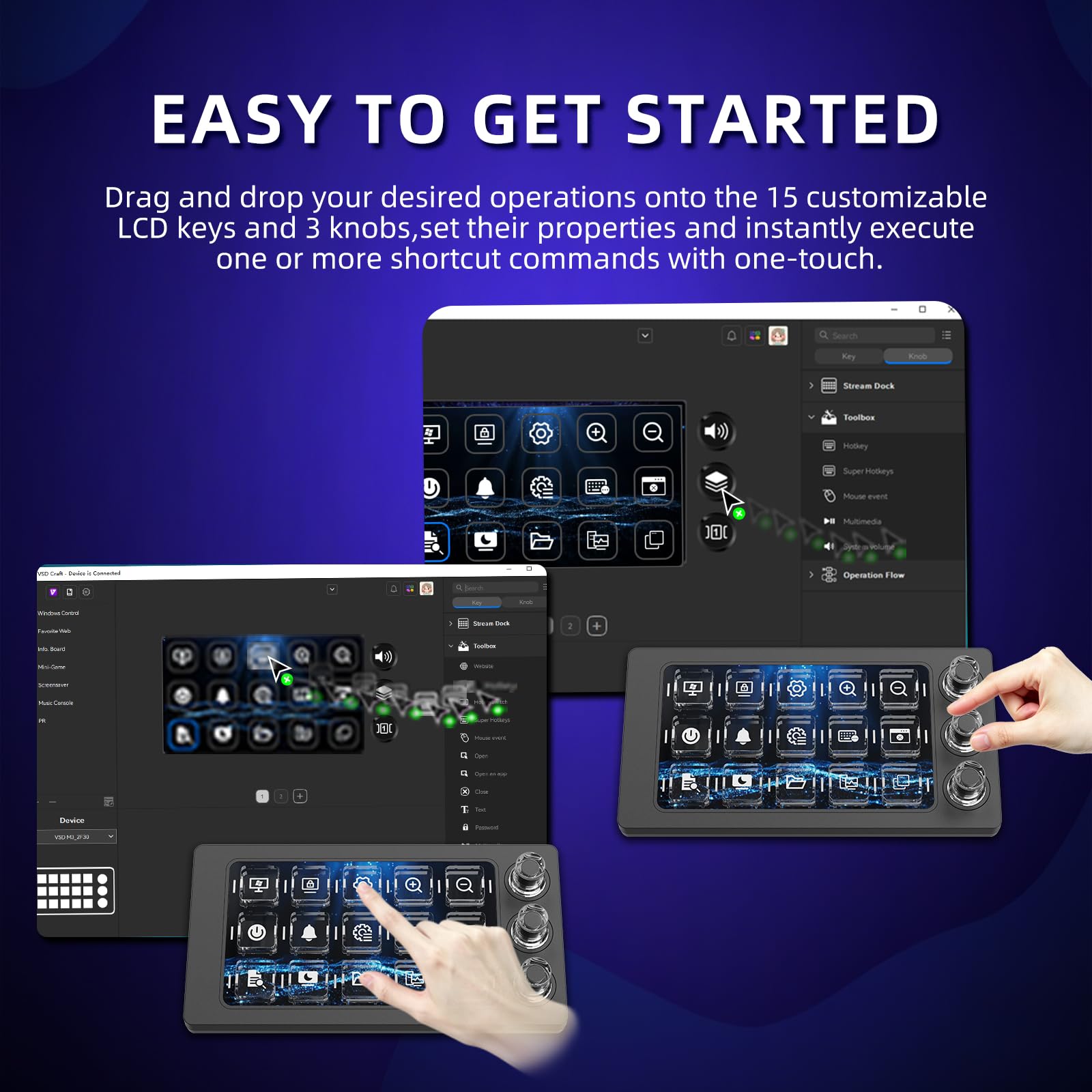 MagTran M3 Stream Controller Deck per PC Work e Live Streamer, Macro Pad per Video e Editing di Immagini, Tasti Magnetici Trasparenti Lisci, Comfort per tutto il giorno per giocare a lungo