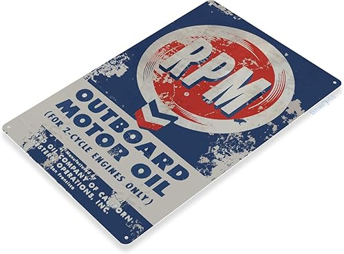 Miniatura 2 de Tinworld Signo de estaño Motor fuera de borda RPM signo de aceite retro C988