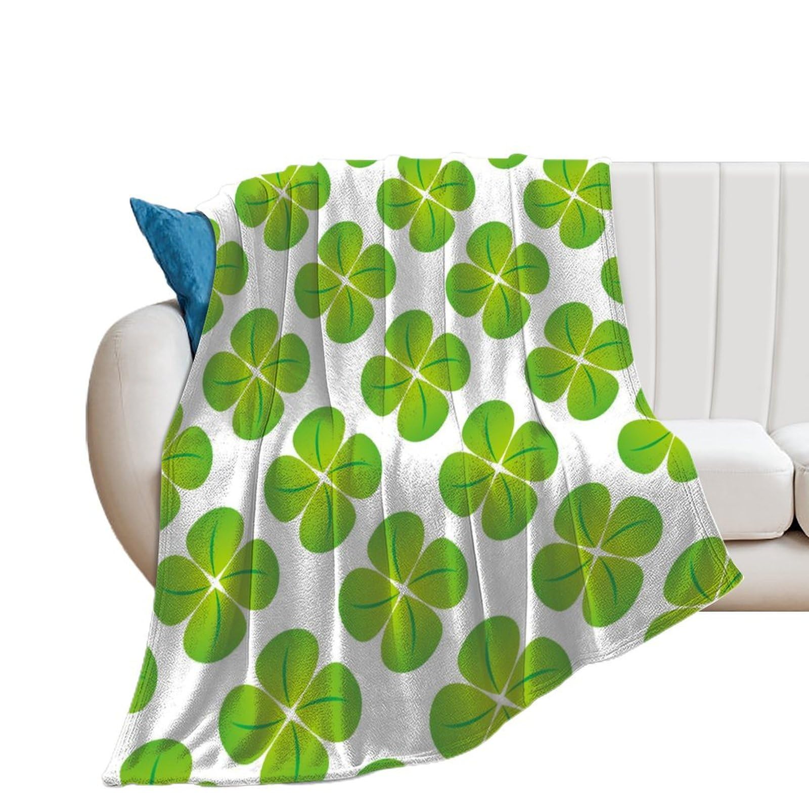 Couverture de lit polaire trèfle 100x130cm plaid canapé salon chambre