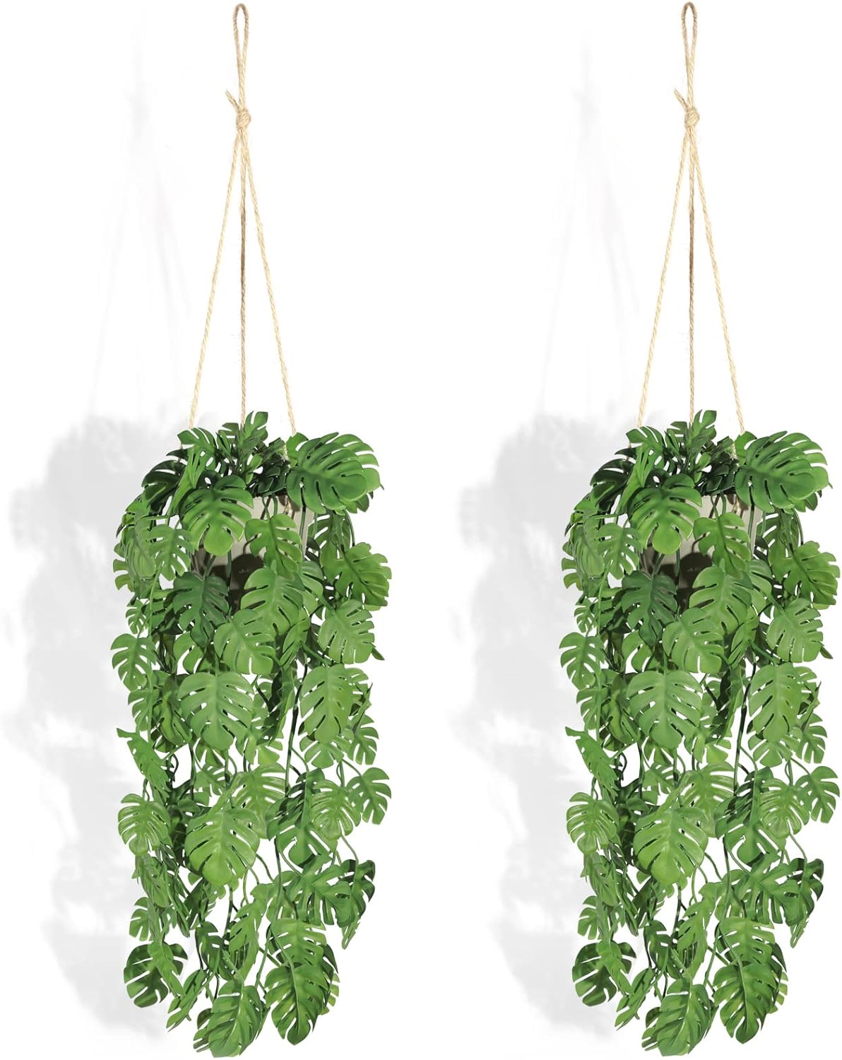 Plantas artificiales colgantes con macetas, 2 unidades, plantas