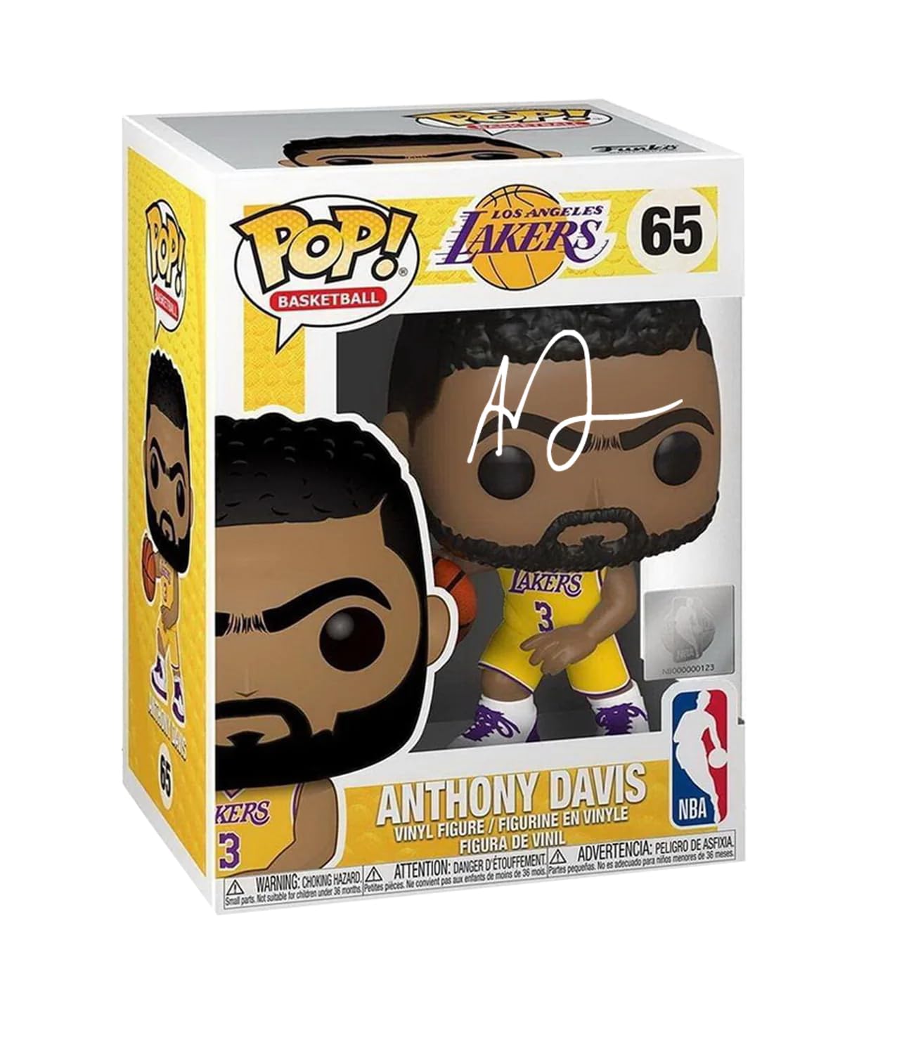 Anthony Davis #65 Facsimile Signed Reprint Laser Autographed Funko POP! Basketball NBA: Los Angeles Lakers Figurine with Protector Case