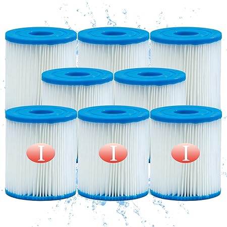 MRSTOT Type I Filter Cartridge for Bestway Pools,Replacement Filters Cartridge for Bestway 58093,for Summer Waves,for Bestway 300/330 Gal/H Filter Pumps (8 Pcs)