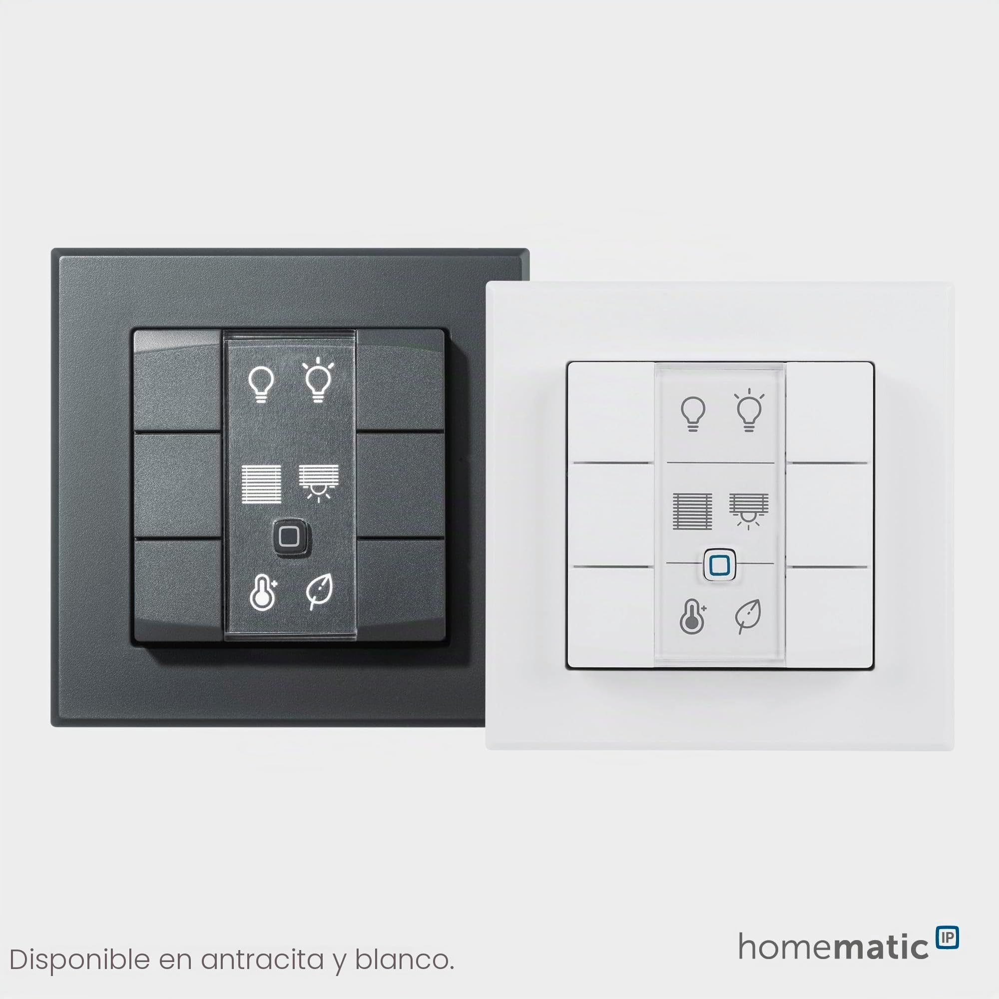 Homematic IP Smart Home 142308A0 - Pulsador de pared de 6 enchufes, interruptor de pared, 6 botones, accesorios para su Homematic IP Smart Home, uso universal, cambia actuadores y termostatos