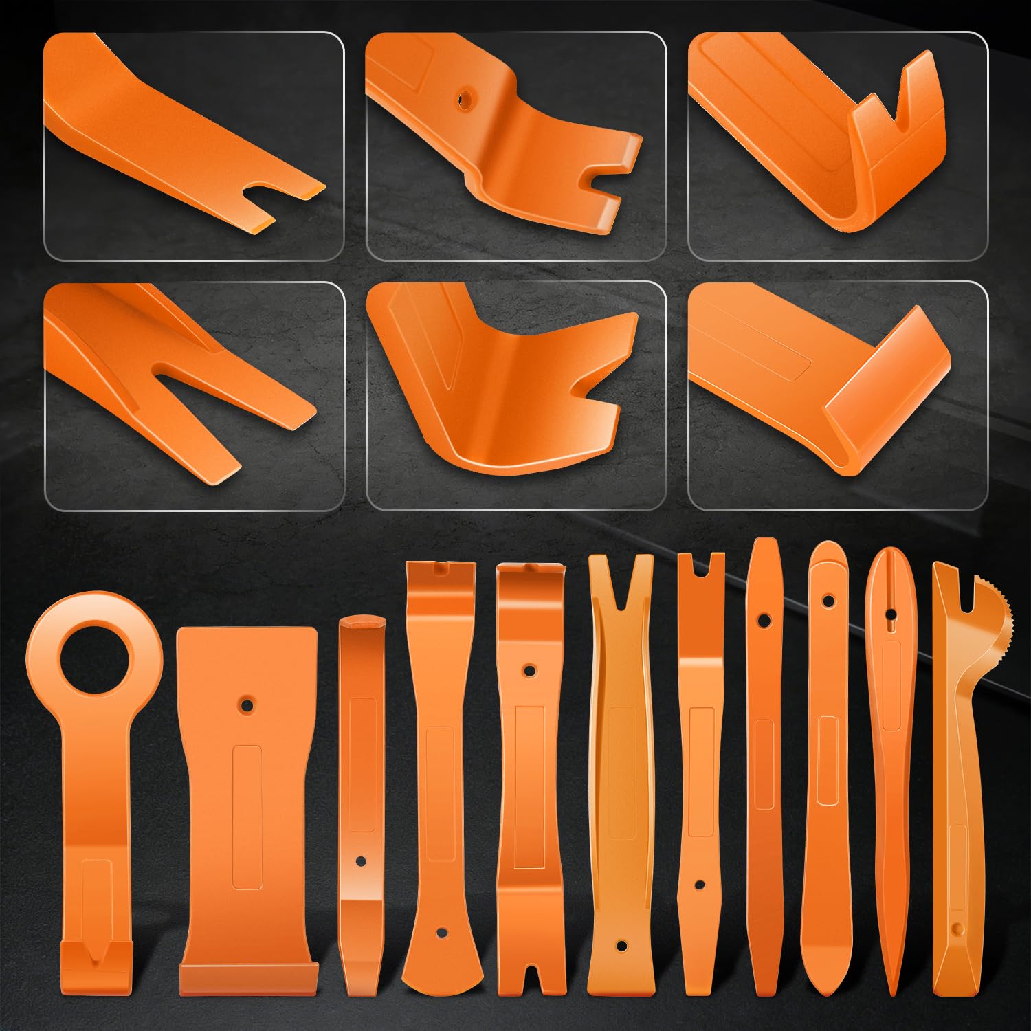 DNA MOTORING TOOLS-00248 - Kit de herramientas de extracción de molduras de automóvil, juego de alicates de clip para removedor de tapicería para panel de puerta de automóvil, tablero de audio, con