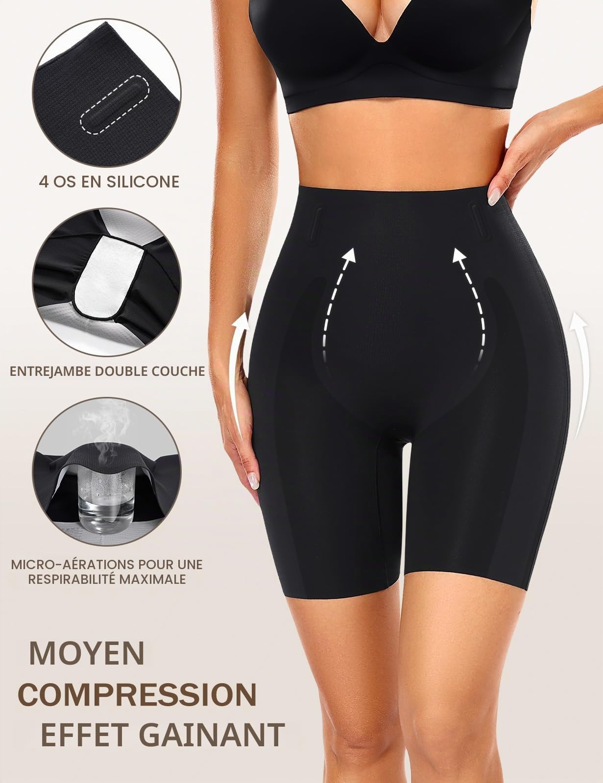UMIPUBO Culotte Gainante Femme Ventre Plat Short Gaine Amincissante Panty sans Couture Culottes Invisible Shorty Taille Haute Sculptantes Shorts Anti Frottement Cuisse Minceur Shapewear