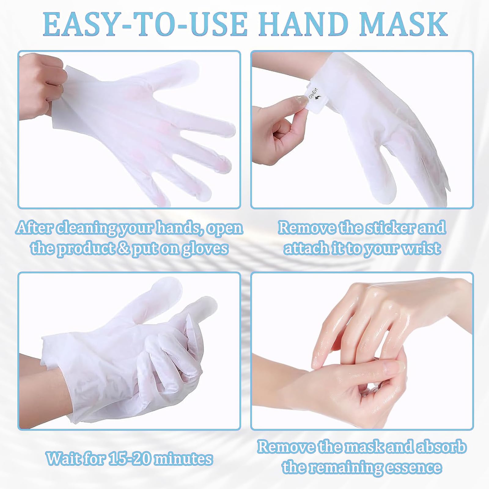 Milk Niacinamide Maschera idratante per le mani, 6 maschere per le mani con latte e niacinamidi, maschera per la cura intensiva delle mani contro le mani secche, per pelli delicate e luminose