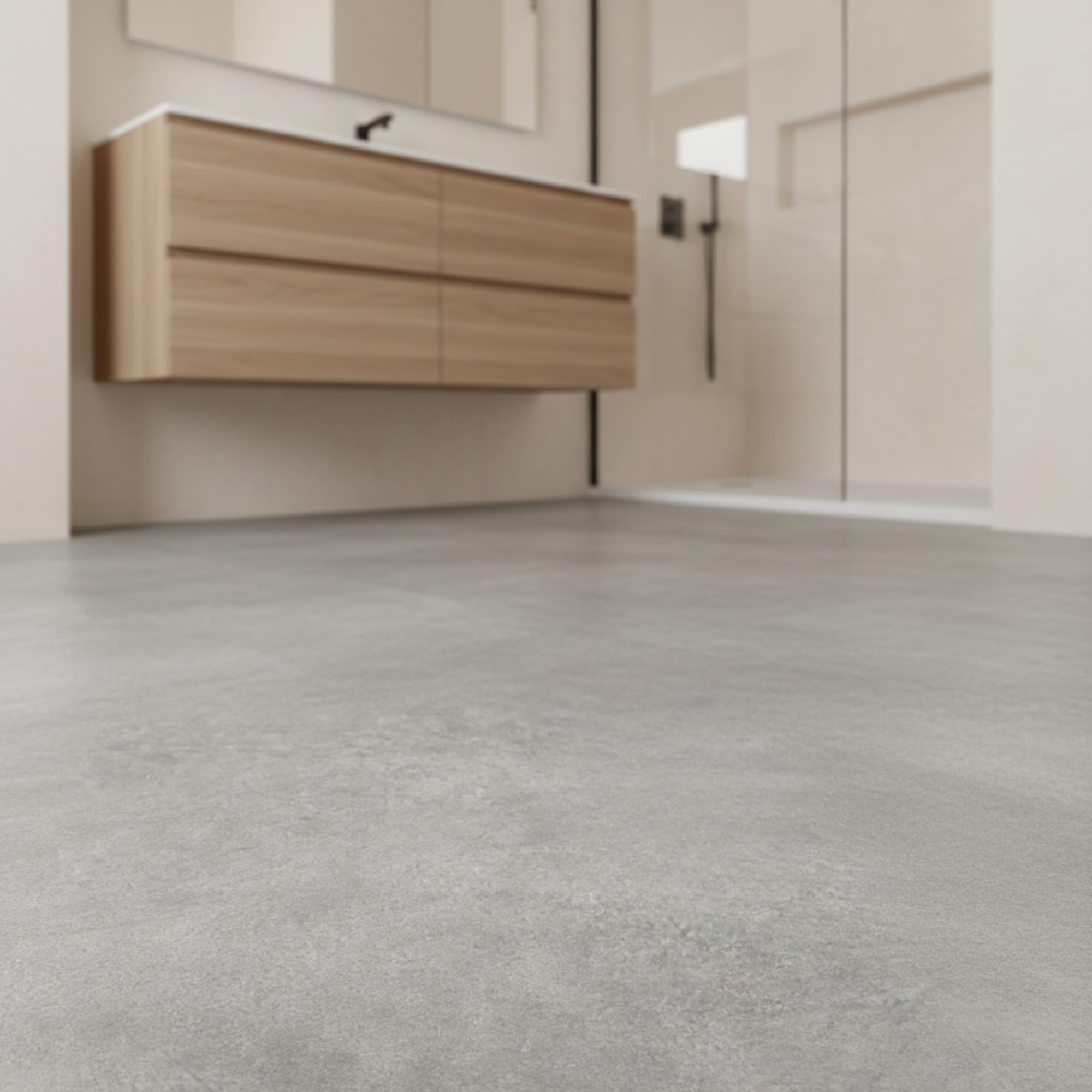 Suelo vinílico SPC click 6 mm efecto piedra Gris Cemento (1,84 m²) - ISOVEX