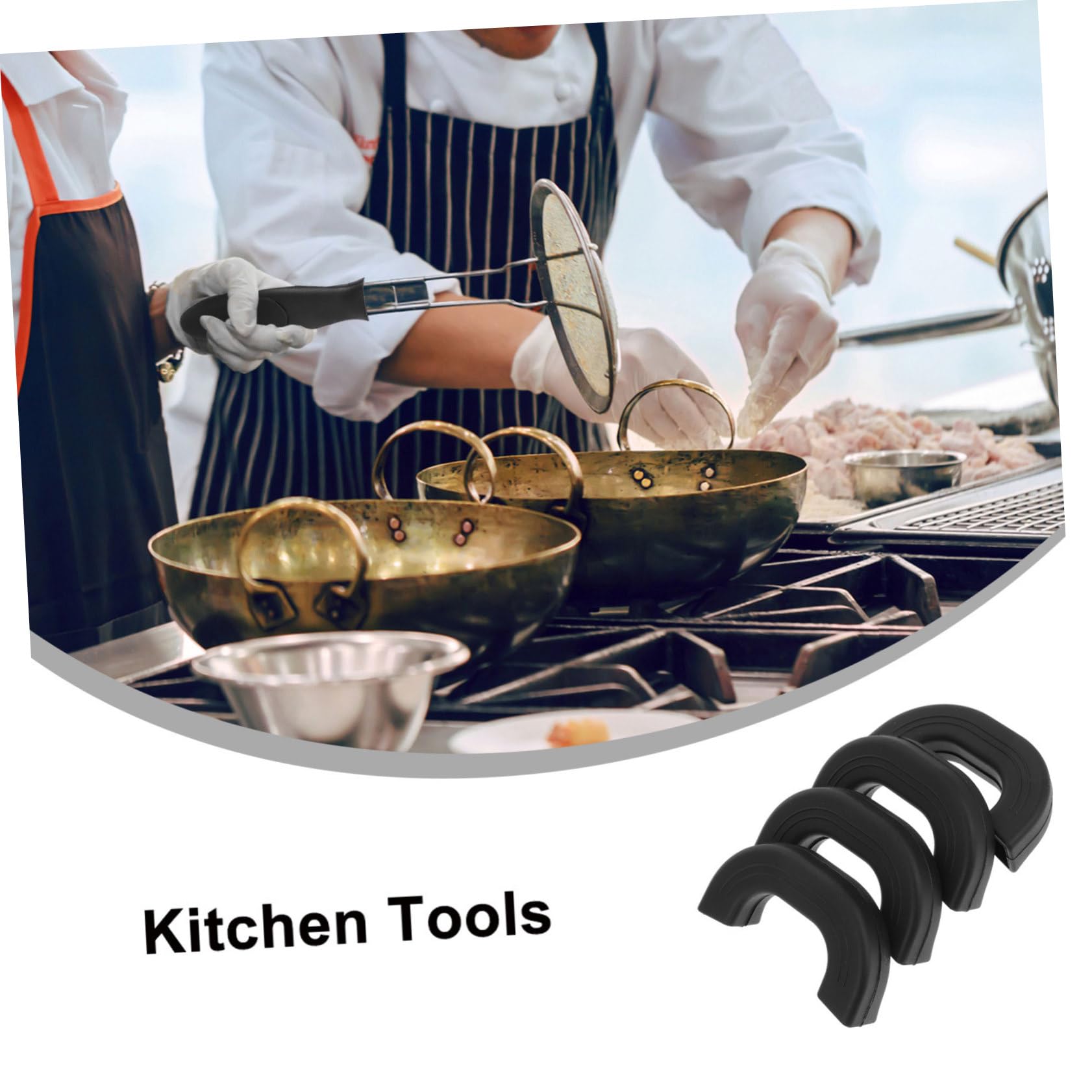 COLLBATH 4piezas Funda Aislante Mango Olla De Silicona Protege contra Quemaduras para Herramientas De Cocina Uso Seguro Fogones