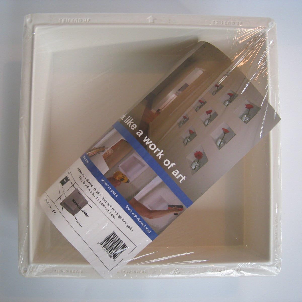 Wall Niche, Recessed in Wall Display (for Drywall Applications) 14" X 14" Opening by 4" Deep, DIY Installation, Paint-able Plastic