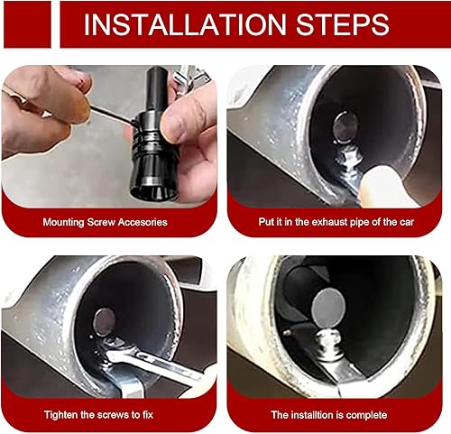 Miniatura 4 de Slykew Pack-2 Simulador de silbato de sonido turbo, silenciador de escape de aluminio con sonido turbo, amplificador de sonido, 4.05 x 2.32