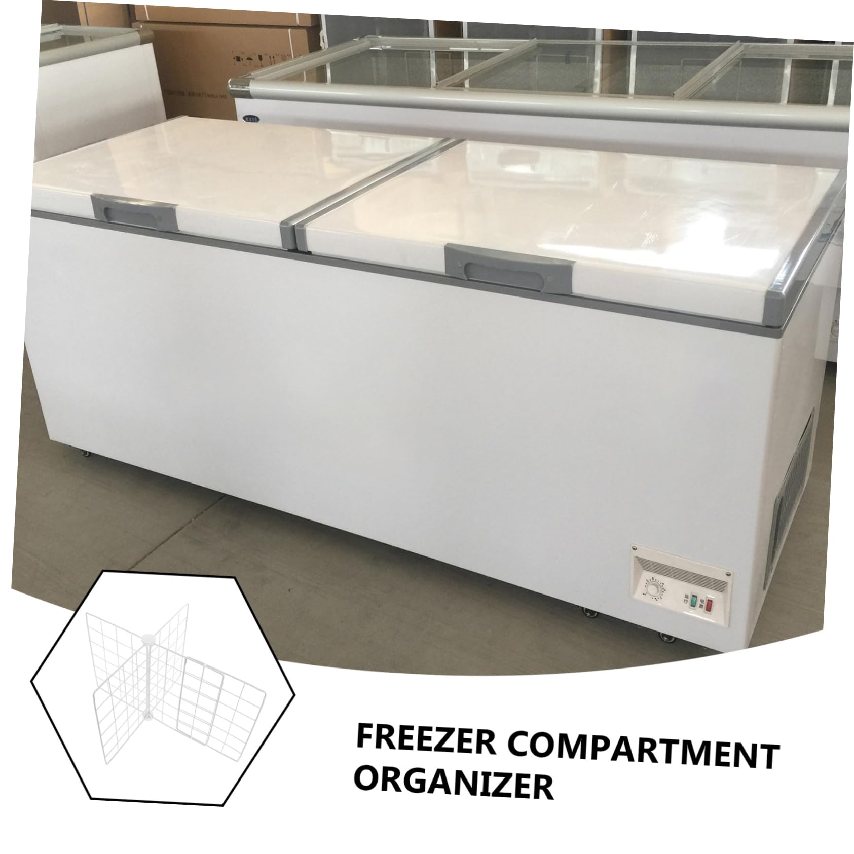 INOOMP Cestello per Congelatore Pozzetto Divisore Freezer in Ferro, Griglia Traspirante, Ripiani Regolabili per Alimenti e Bevande