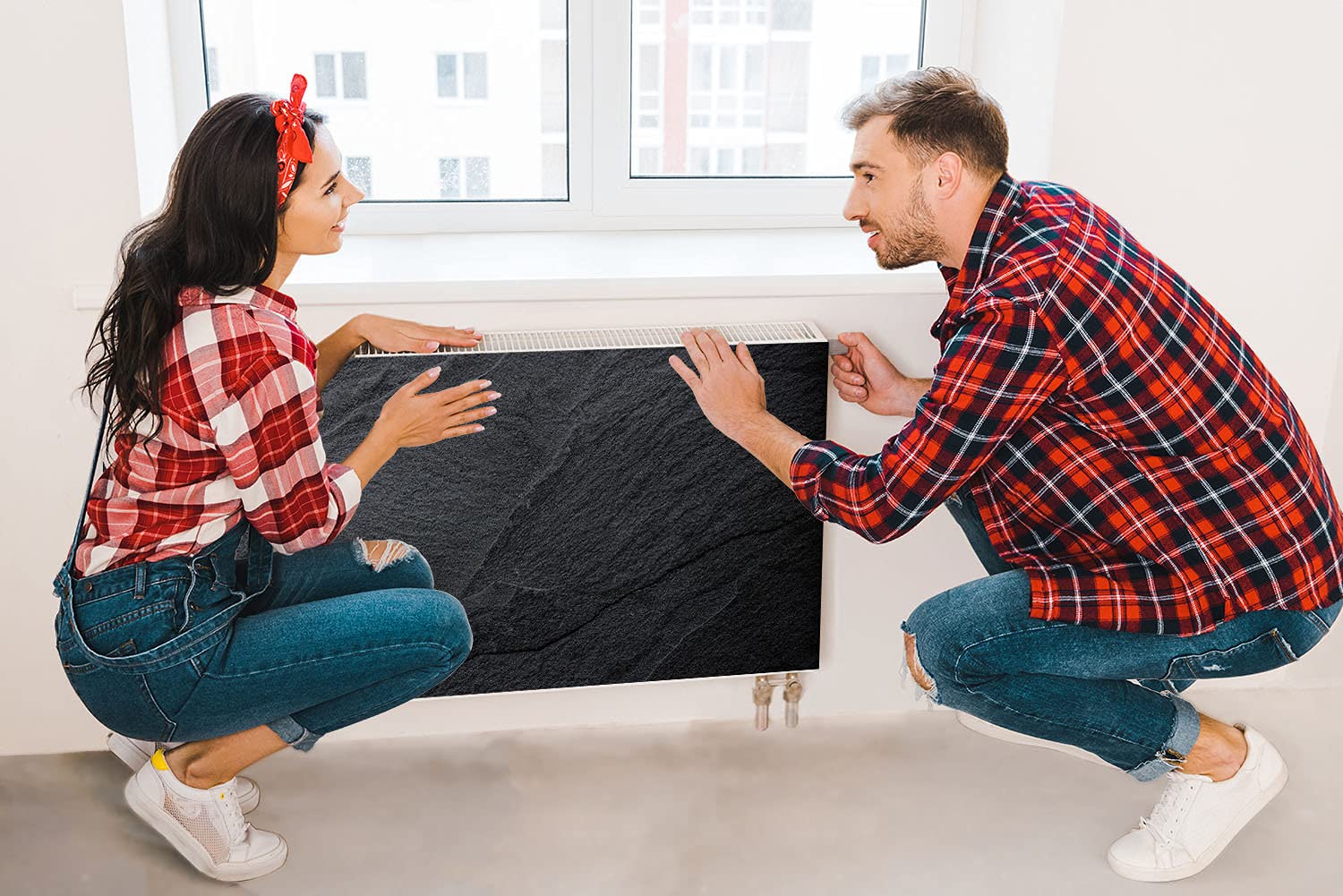 TMK Magnetische radiatorafdekking, radiatorbekleding 120 x 60 cm, metaal