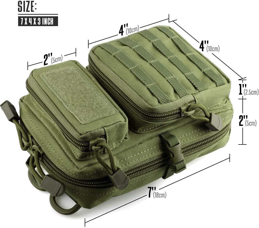 LIVANS Tactical Molle Utility Pouch, EDC Tool Pouch Tactical Phone Pouches Mini Waist Pouches Medical EDC IFAK Pack Mini Design of 3-Day Backpack - Image 2