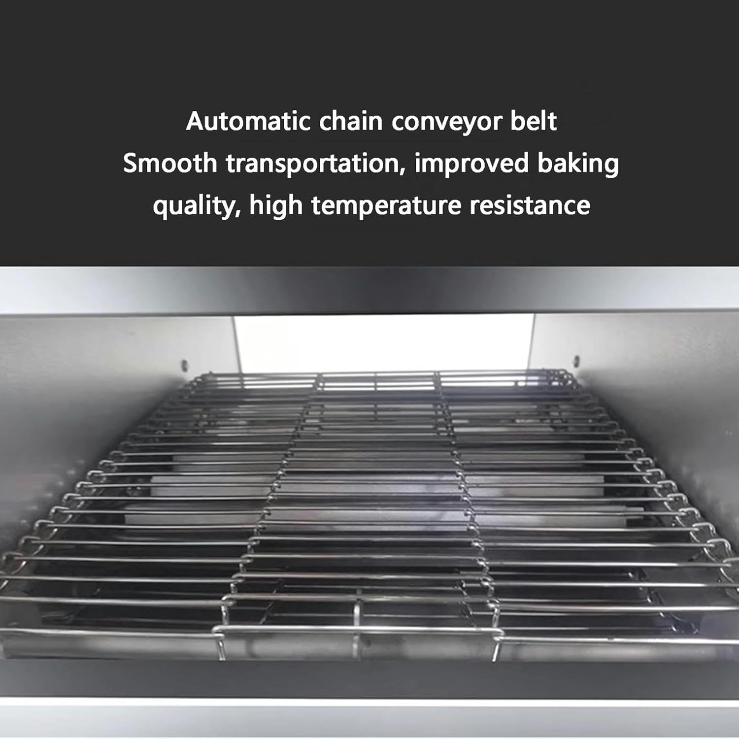 Electric Conveyor Toaster, Commercial Bread Machine, with 3 Modes, 7 Heating Levels, Stainless Steel Chain Toaster (375 * 420 * 385mm)