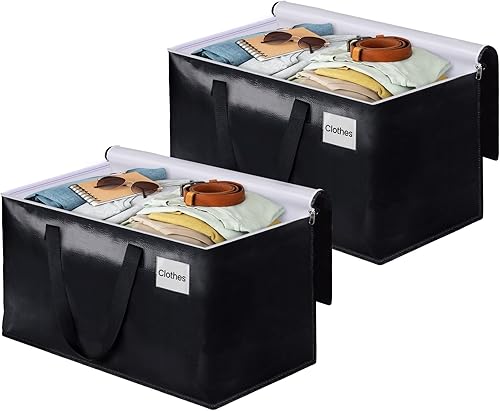 BlissTotes Bolsas de mudanza, cajas de mudanza resistentes con cremalleras superiores y asas resistentes, bolsas de almacenamiento para ahorrar