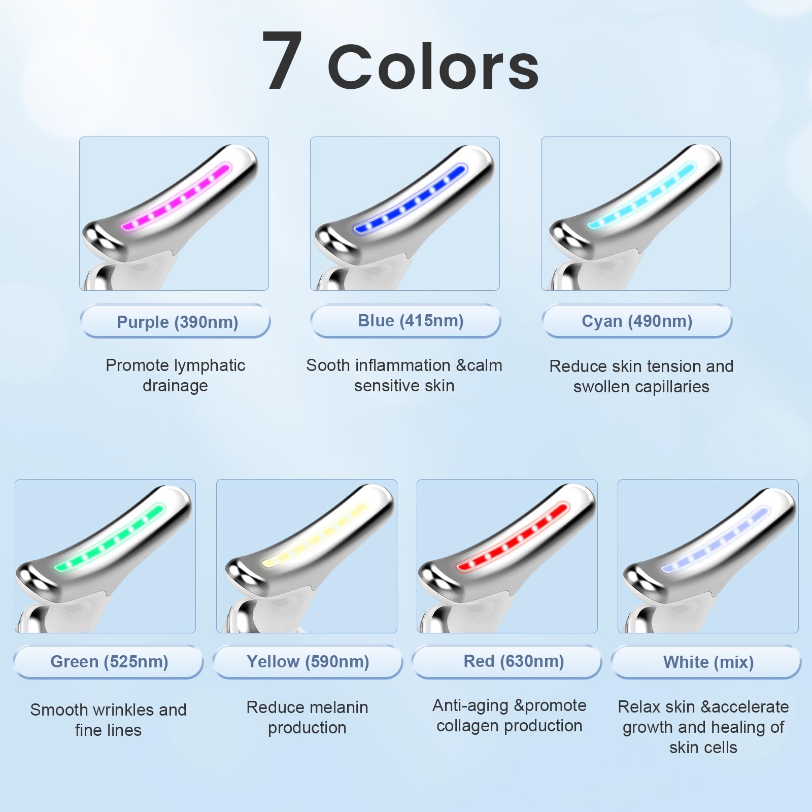 Red Light Therapy for Face, Face and Neck Massager, Wrinkle Remover with Red Light Therapy for Skin Care, Cleansing, Rejuvenating, and Smoothing (White) 1