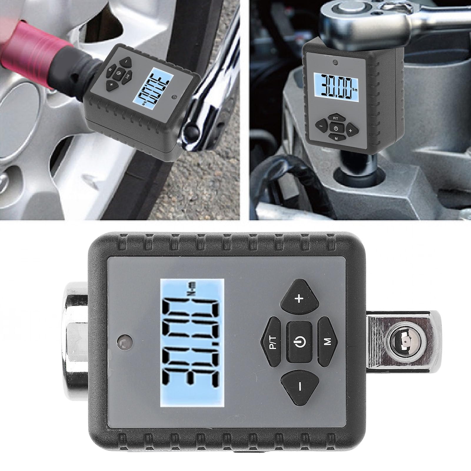 Adapter Cyfrowego Klucza Skrętnego 1/2 Cala Profesjonalne, Precyzyjne Narzędzie z Brzęczykiem do Naprawy Samochodów i Motocykli 17-340 N.m