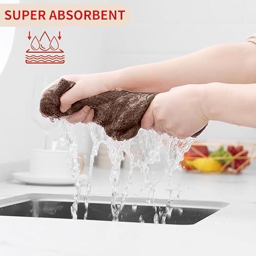 Miniatura 725 de Kitinjoy - Paños de cocina 100% algodón, paquete de 6 paños de cocina ultra suaves y absorbentes para secar platos, toallas de cocina de secado
